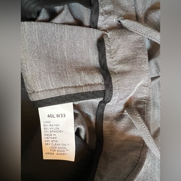 Reaction Kenneth Cole Men’s Gray Flat Front Stretch Slim Dress Pants‎ s 32/33 - Picture 3 of 4
